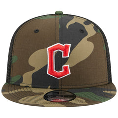 Cleveland Guardians New Era Woodland Camo Trucker 9FIFTY Snapback Hat - MLB Hats