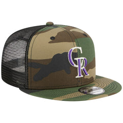 Colorado Rockies New Era Woodland Camo Trucker 9FIFTY Snapback Hat - MLB Hats