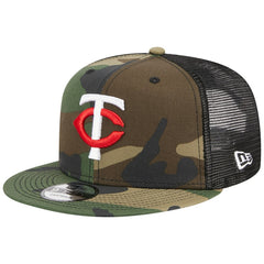 Minnesota Twins New Era Woodland Camo Trucker 9FIFTY Snapback Hat - MLB Hats