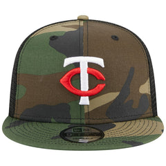 Minnesota Twins New Era Woodland Camo Trucker 9FIFTY Snapback Hat - MLB Hats