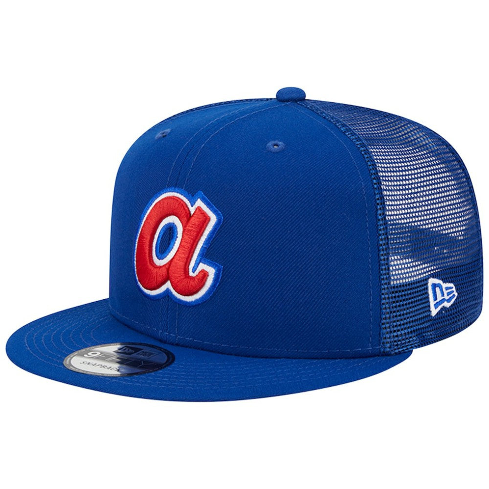 Atlanta Braves New Era Cooperstown Collection Team Color Trucker 9FIFTY Snapback Hat - MLB Hats