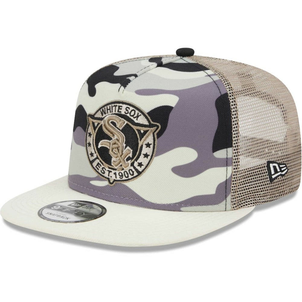 Chicago White Sox New Era Chrome Camo A-Frame 9FIFTY Trucker Snapback Hat - MLB Hats