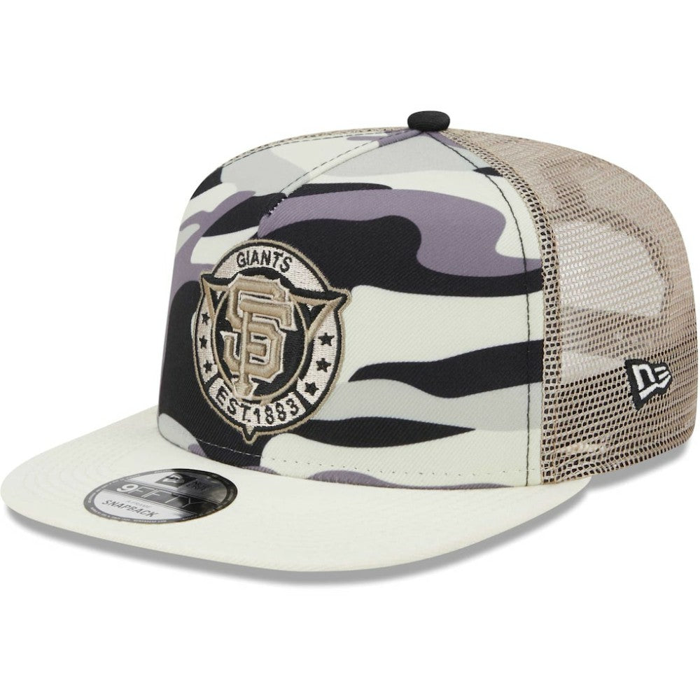 San Francisco Giants New Era Chrome Camo A-Frame 9FIFTY Trucker Snapback Hat - MLB Hats