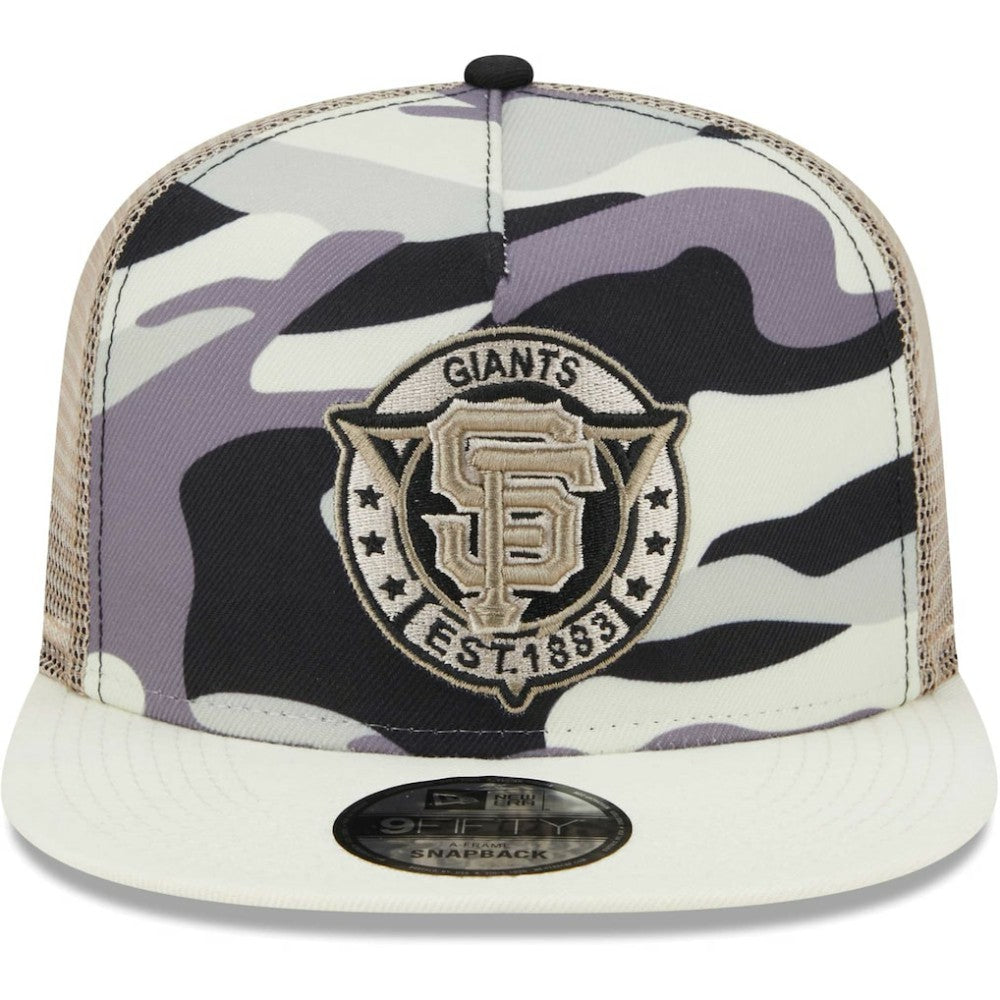 San Francisco Giants New Era Chrome Camo A-Frame 9FIFTY Trucker Snapback Hat - MLB Hats