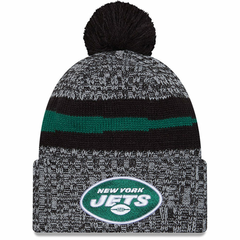 New York Jets 2023 Sideline Cuffed Knit Hat With Pom | NFL Sale