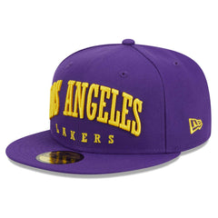 Purple Los Angeles Lakers Big Arch Text 59FIFTY Fitted Hat | NBA