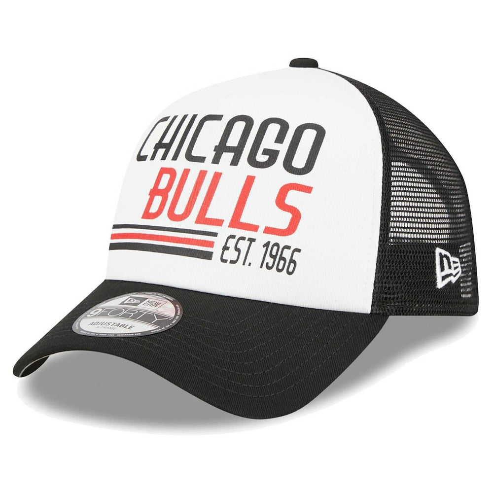 White Chicago Bulls Lift Pass Foam Front Trucker 9FORTY Adjustable Hat | NBA