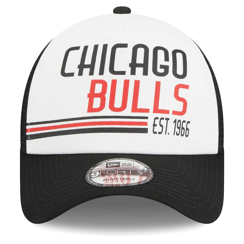 White Chicago Bulls Lift Pass Foam Front Trucker 9FORTY Adjustable Hat | NBA