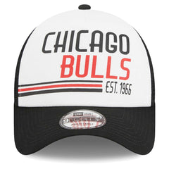 White Chicago Bulls Lift Pass Foam Front Trucker 9FORTY Adjustable Hat | NBA