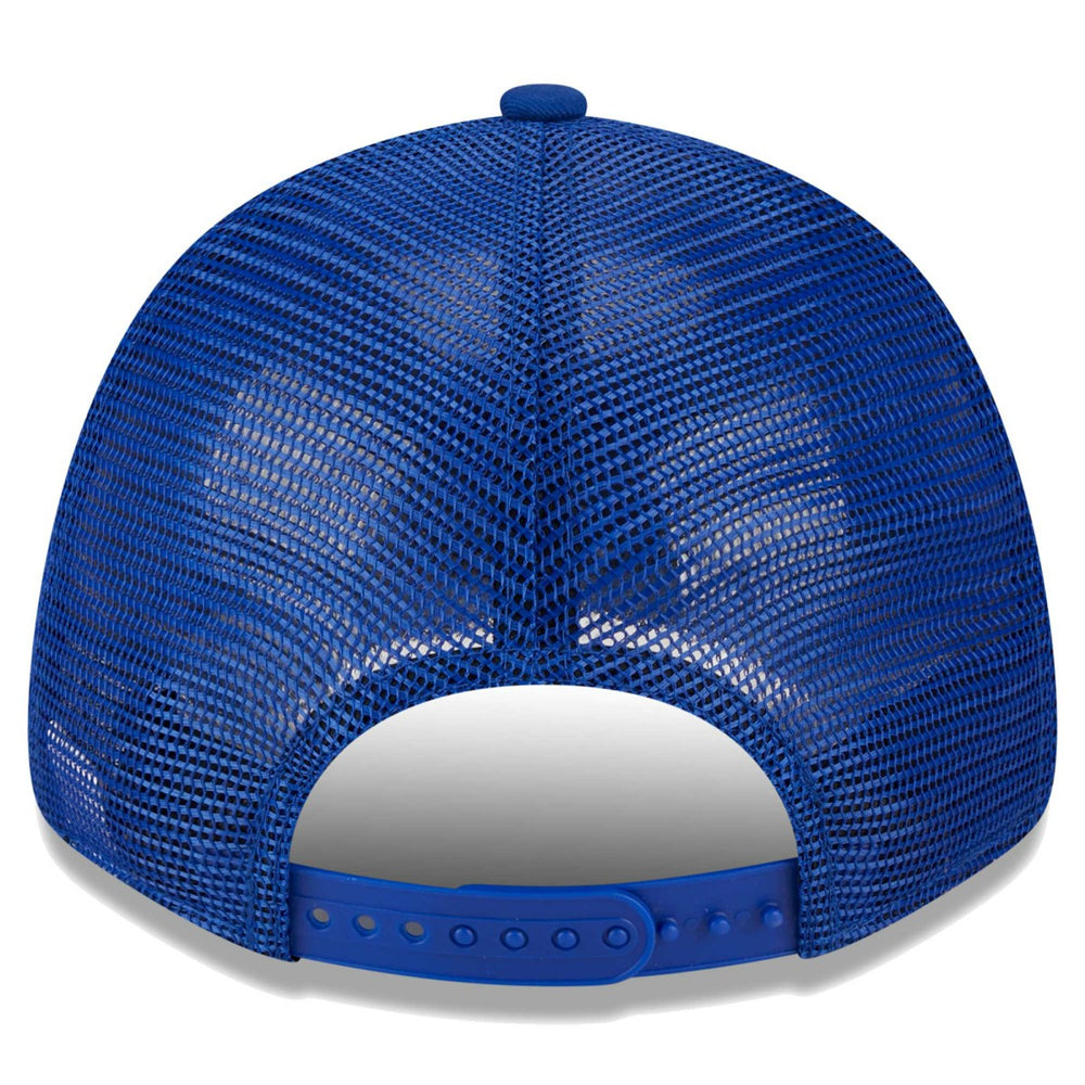 Royal Golden State Warriors Plate Oversized Patch Trucker 9FORTY Adjustable Hat sale | NBA