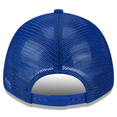 Royal Golden State Warriors Plate Oversized Patch Trucker 9FORTY Adjustable Hat sale | NBA