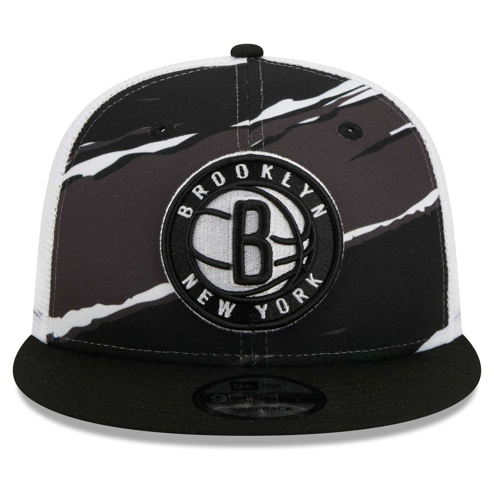 Black/White Brooklyn Nets Tear Trucker 9FIFTY Adjustable Hat | NBA