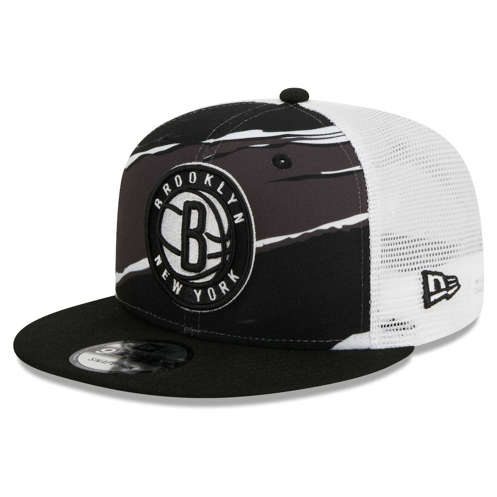 Black/White Brooklyn Nets Tear Trucker 9FIFTY Adjustable Hat | NBA