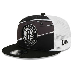 Black/White Brooklyn Nets Tear Trucker 9FIFTY Adjustable Hat | NBA