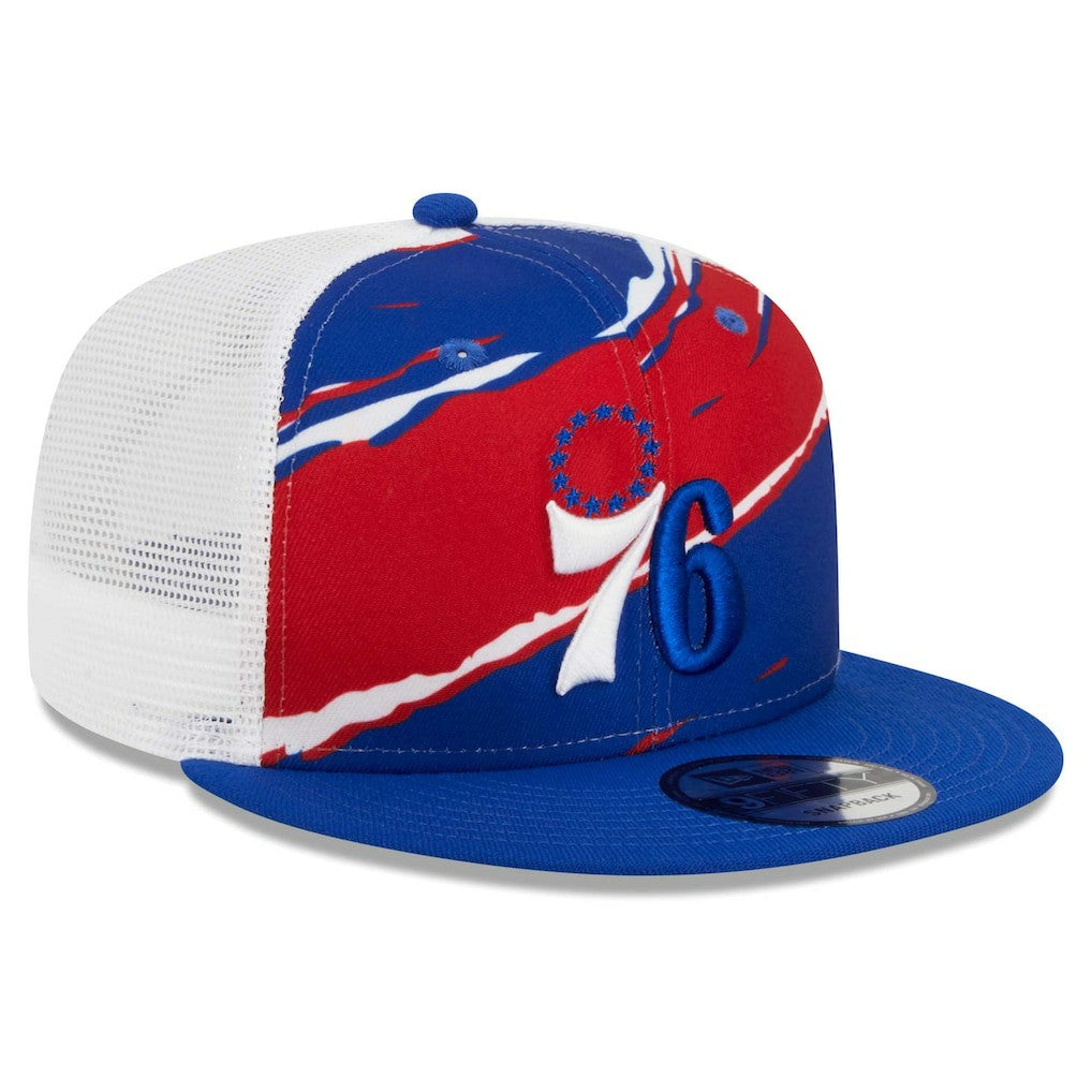 Royal/White Philadelphia 76ers Tear Trucker 9FIFTY Adjustable Hat | NBA