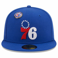 Royal Philadelphia 76ers Chainstitch Logo Pin 59FIFTY Fitted Hat | NBA