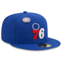 Royal Philadelphia 76ers Chainstitch Logo Pin 59FIFTY Fitted Hat | NBA
