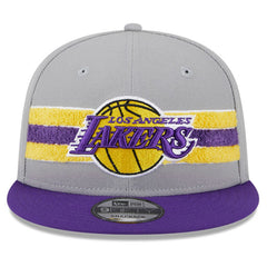 Gray Los Angeles Lakers Chenille Band 9FIFTY Snapback Hat | NBA