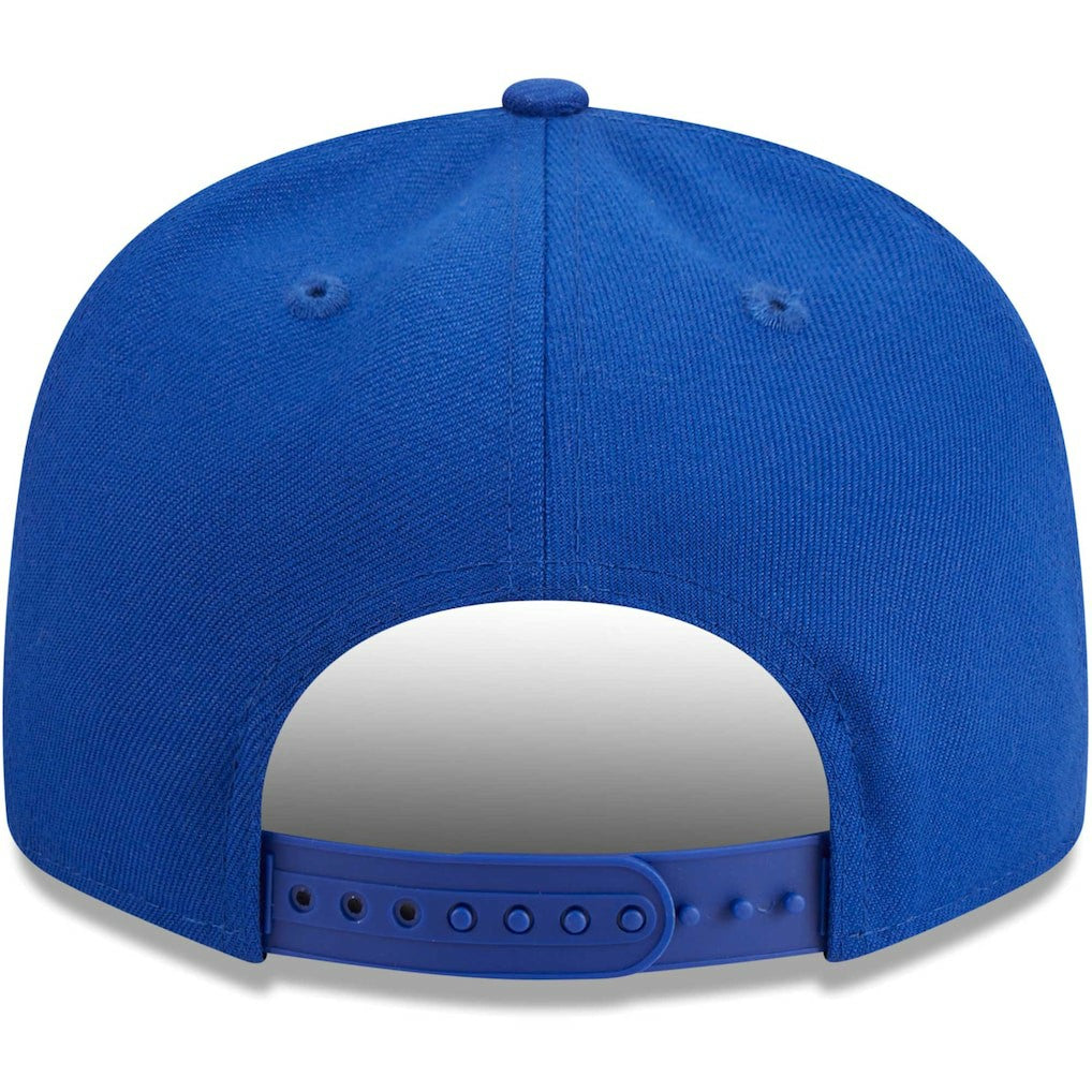 Royal Golden State Warriors Golden Tall Text 9FIFTY Snapback Hat sale | NBA