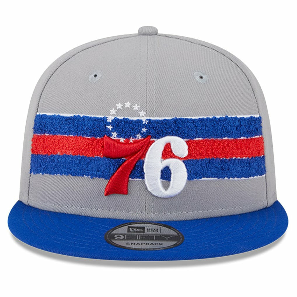 Gray Philadelphia 76ers Chenille Band 9FIFTY Snapback Hat | NBA