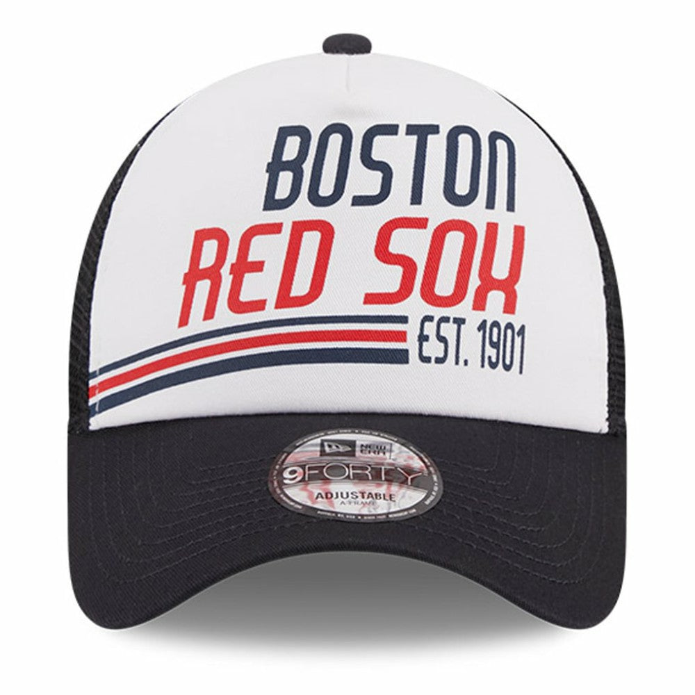 Boston Red Sox New Era Stacked A-Frame Trucker 9FORTY Adjustable Hat - MLB Hats