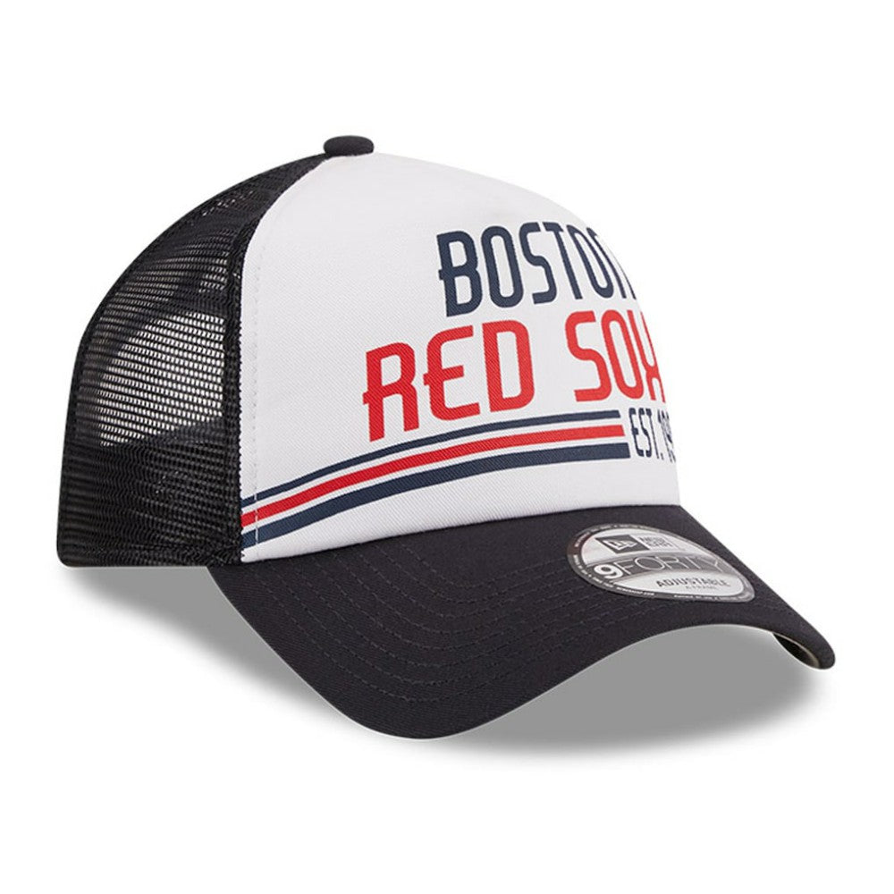 Boston Red Sox New Era Stacked A-Frame Trucker 9FORTY Adjustable Hat - MLB Hats