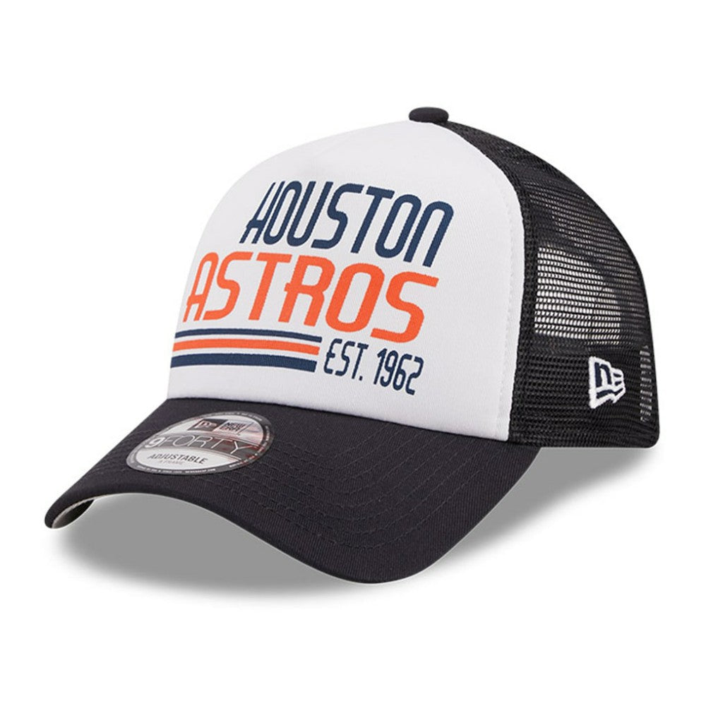 Houston Astros New Era Stacked A-Frame Trucker 9FORTY Adjustable Hat - MLB Hats
