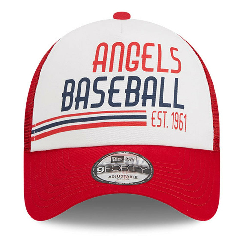 Los Angeles Angels New Era Stacked A-Frame Trucker 9FORTY Adjustable Hat - MLB Hats