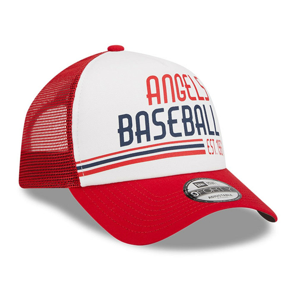 Los Angeles Angels New Era Stacked A-Frame Trucker 9FORTY Adjustable Hat - MLB Hats