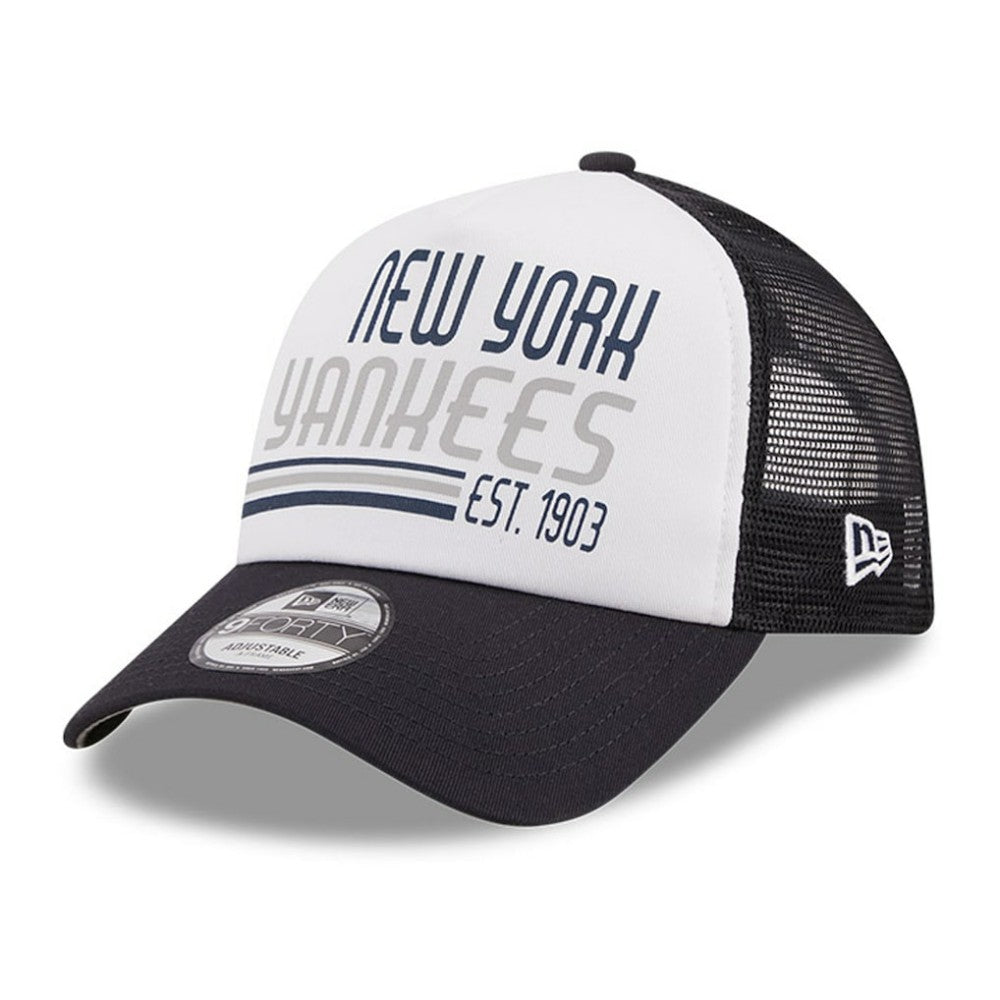New York Yankees New Era Stacked A-Frame Trucker 9FORTY Adjustable Hat - MLB Hats