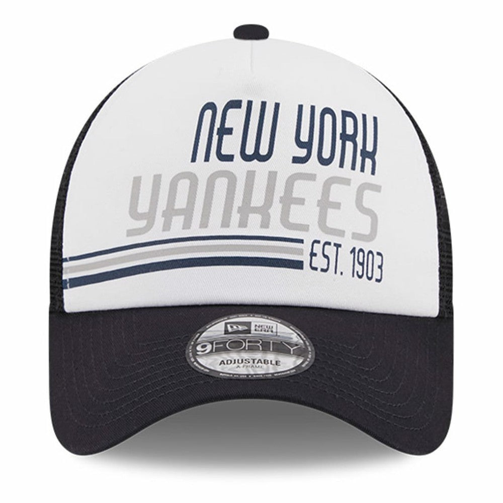 New York Yankees New Era Stacked A-Frame Trucker 9FORTY Adjustable Hat - MLB Hats