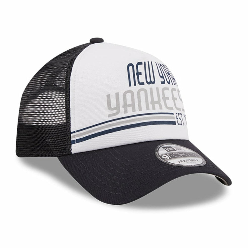 New York Yankees New Era Stacked A-Frame Trucker 9FORTY Adjustable Hat - MLB Hats
