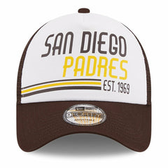 San Diego Padres New Era Stacked A-Frame Trucker 9FORTY Adjustable Hat - MLB Hats