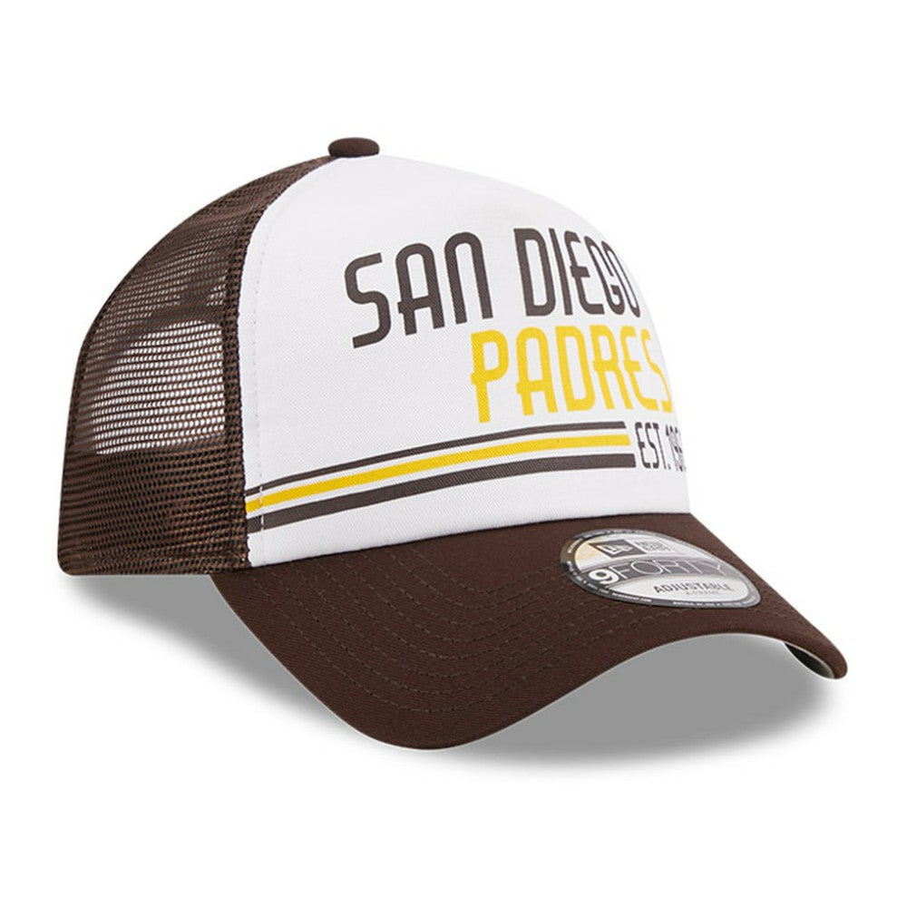 San Diego Padres New Era Stacked A-Frame Trucker 9FORTY Adjustable Hat - MLB Hats