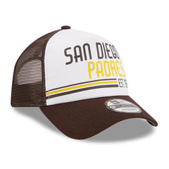 San Diego Padres New Era Stacked A-Frame Trucker 9FORTY Adjustable Hat - MLB Hats