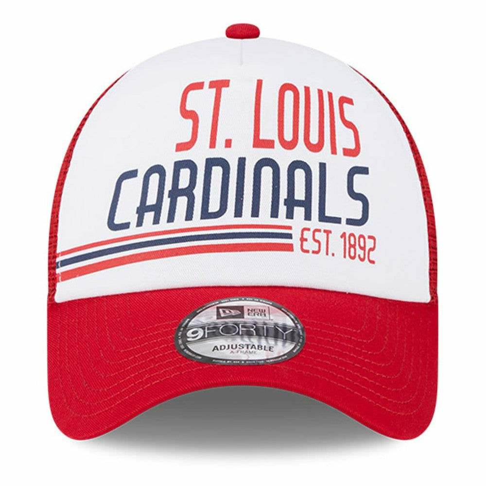 St. Louis Cardinals New Era Stacked A-Frame Trucker 9FORTY Adjustable Hat - MLB Hats