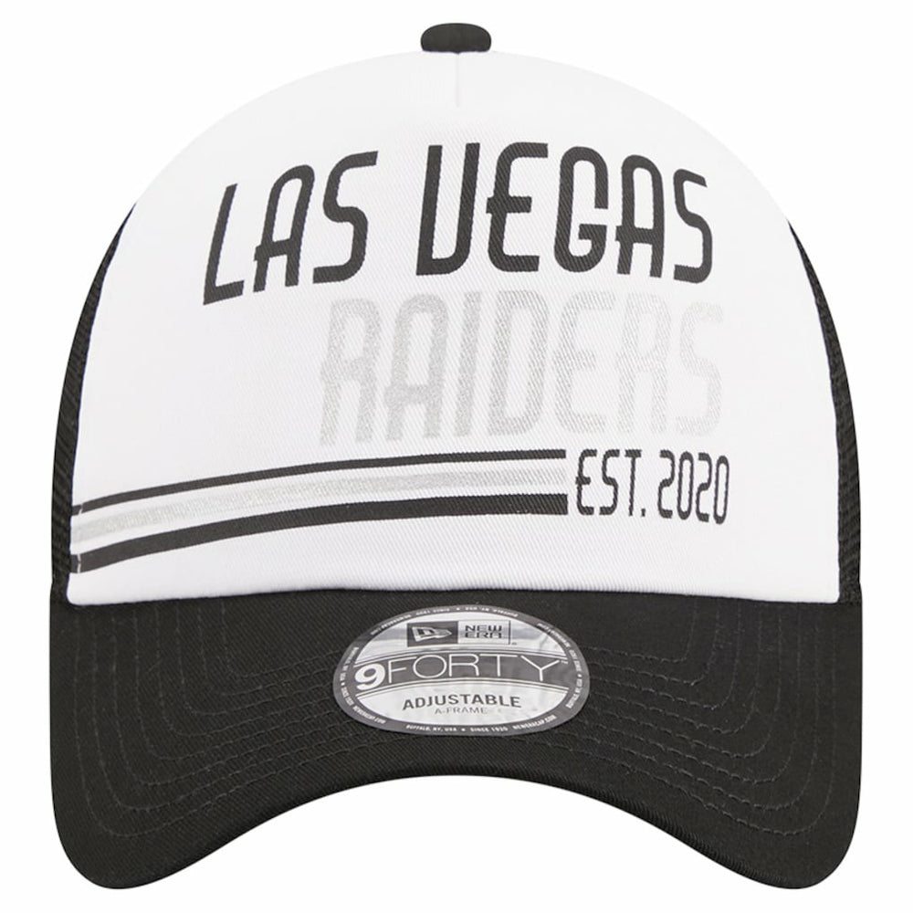 Las Vegas Raiders Stacked A-Frame Trucker 9FORTY Adjustable Hat | NFL US