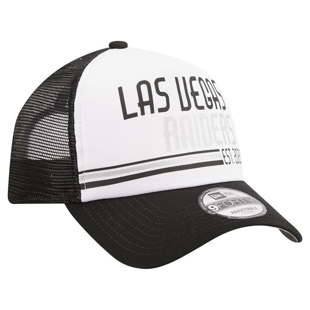 Las Vegas Raiders Stacked A-Frame Trucker 9FORTY Adjustable Hat | NFL US