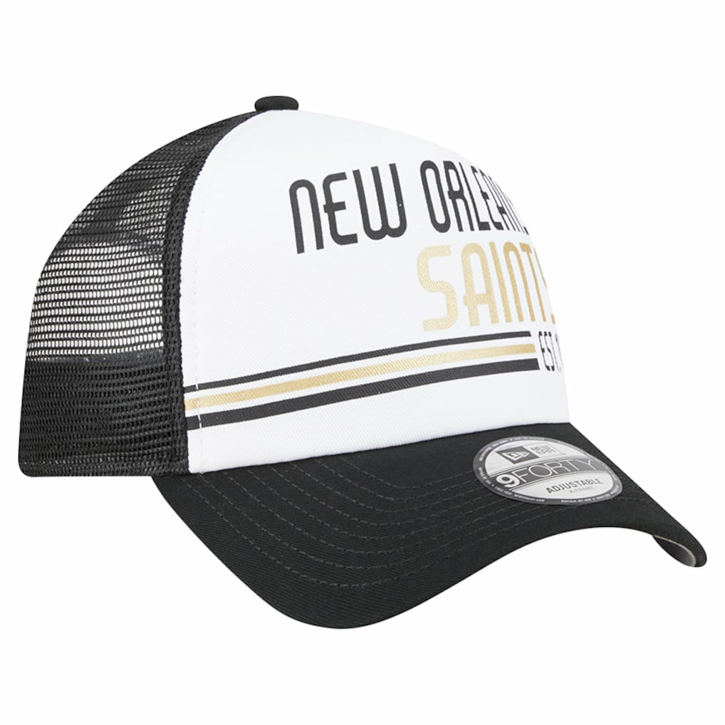 New Orleans Saints Stacked A-Frame Trucker 9FORTY Adjustable Hat | NFL Online