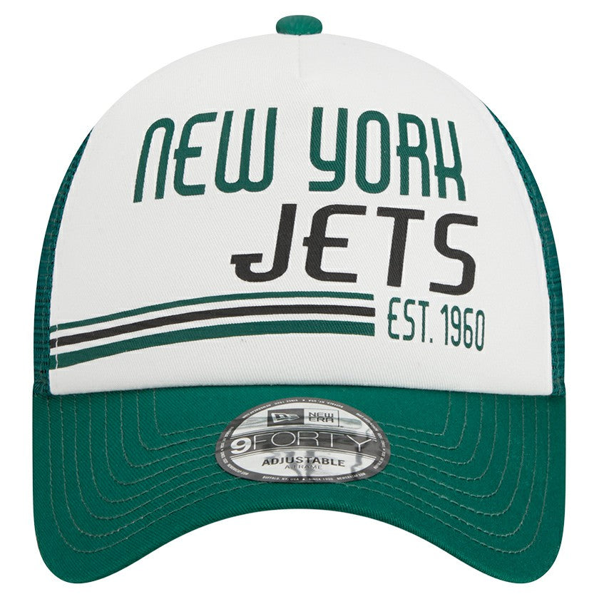 New York Jets Stacked A-Frame Trucker 9FORTY Adjustable Hat | NFL Sale