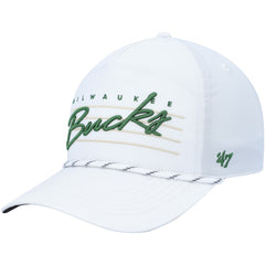 White Milwaukee Bucks '47 Downburst Hitch Snapback Hat | NBA