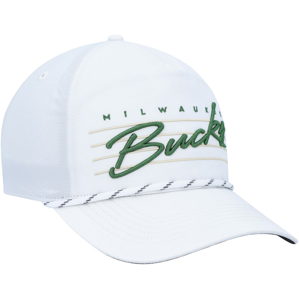 White Milwaukee Bucks '47 Downburst Hitch Snapback Hat | NBA