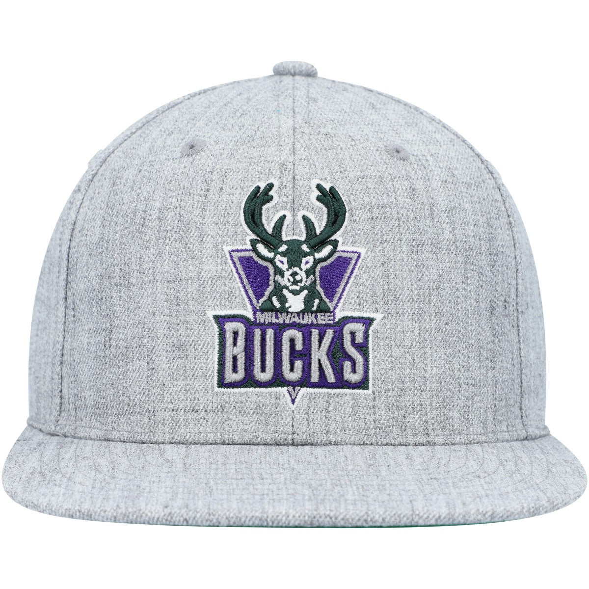 Heather Gray Milwaukee Bucks Hardwood Classics 2.0 Snapback Hat | NBA