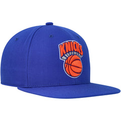Blue New York Knicks Hardwood Classics MVP Team Ground 2.0 Fitted Hat | NBA