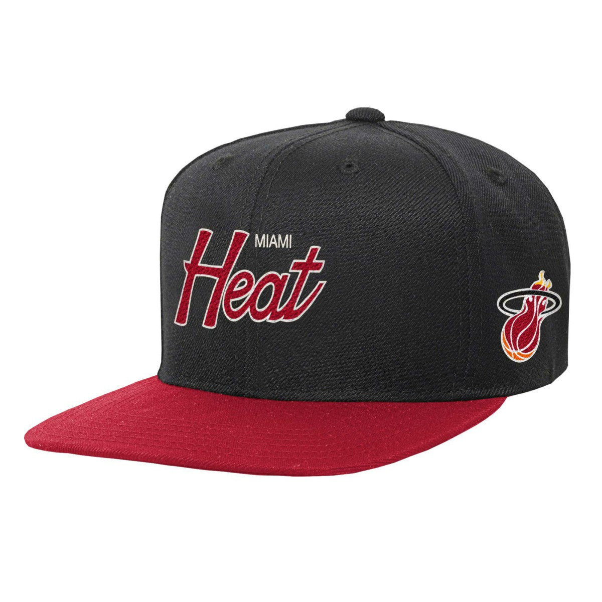 Black Miami Heat Youth Team Script Snapback Hat | NBA