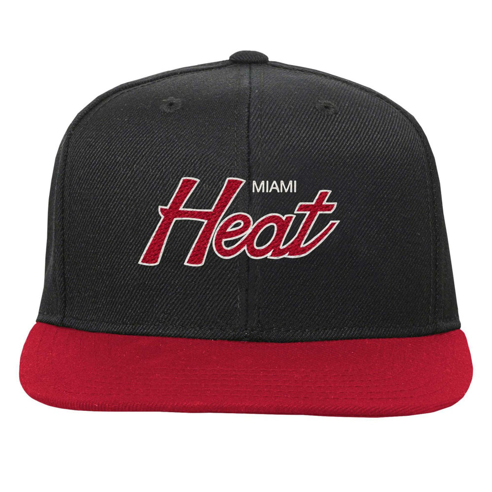 Black Miami Heat Youth Team Script Snapback Hat | NBA