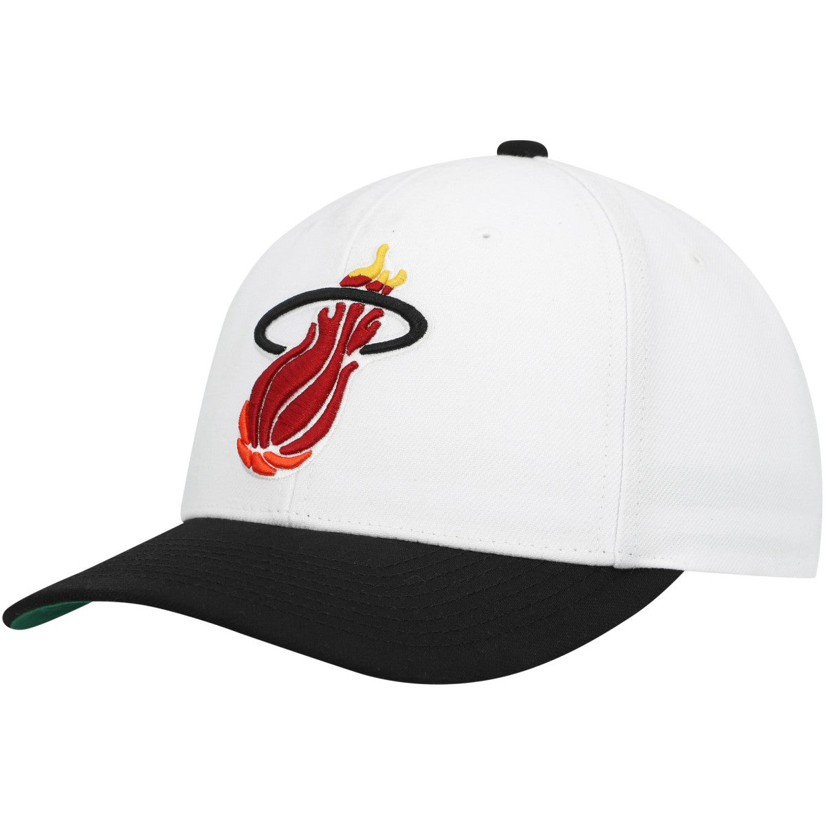 White/Black Miami Heat Hardwood Classics Core 2-Tone 2.0 Pro Snapback Hat | NBA