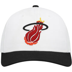 White/Black Miami Heat Hardwood Classics Core 2-Tone 2.0 Pro Snapback Hat | NBA