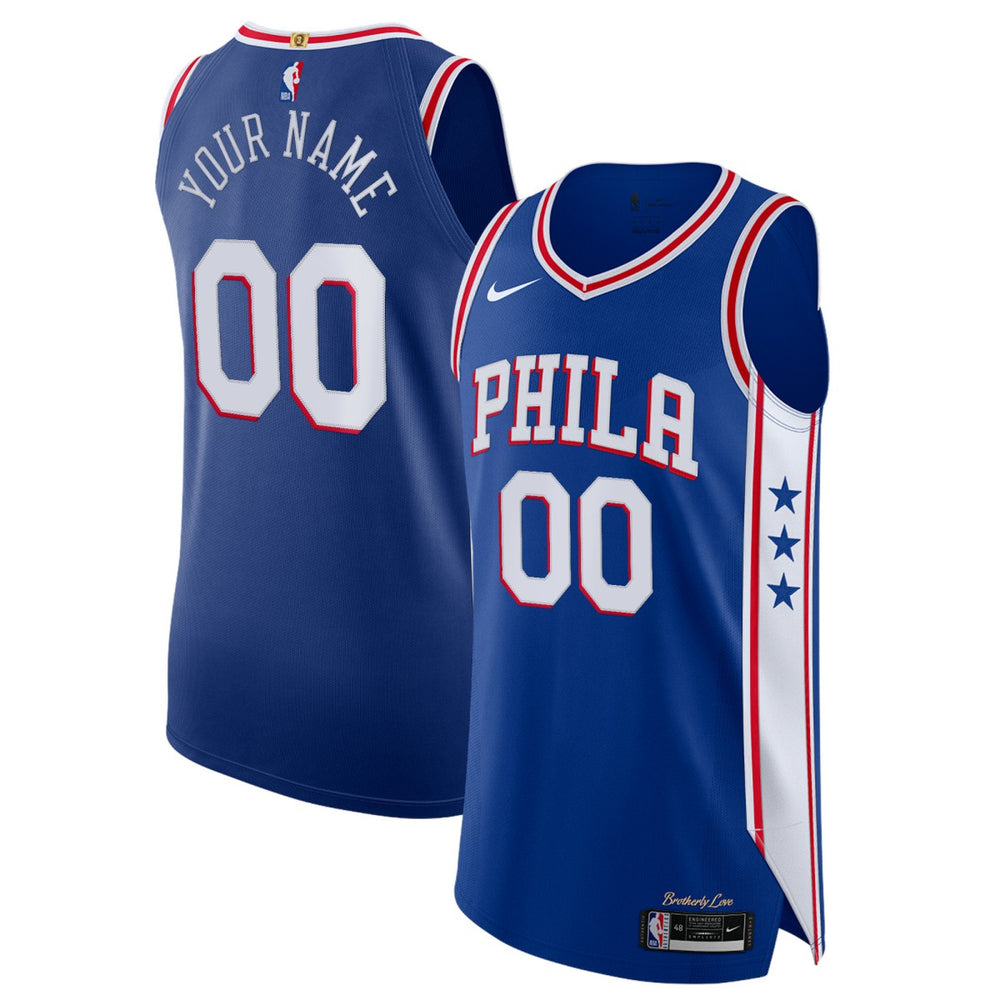 Royal Philadelphia 76ers Custom Authentic Jersey | NBA