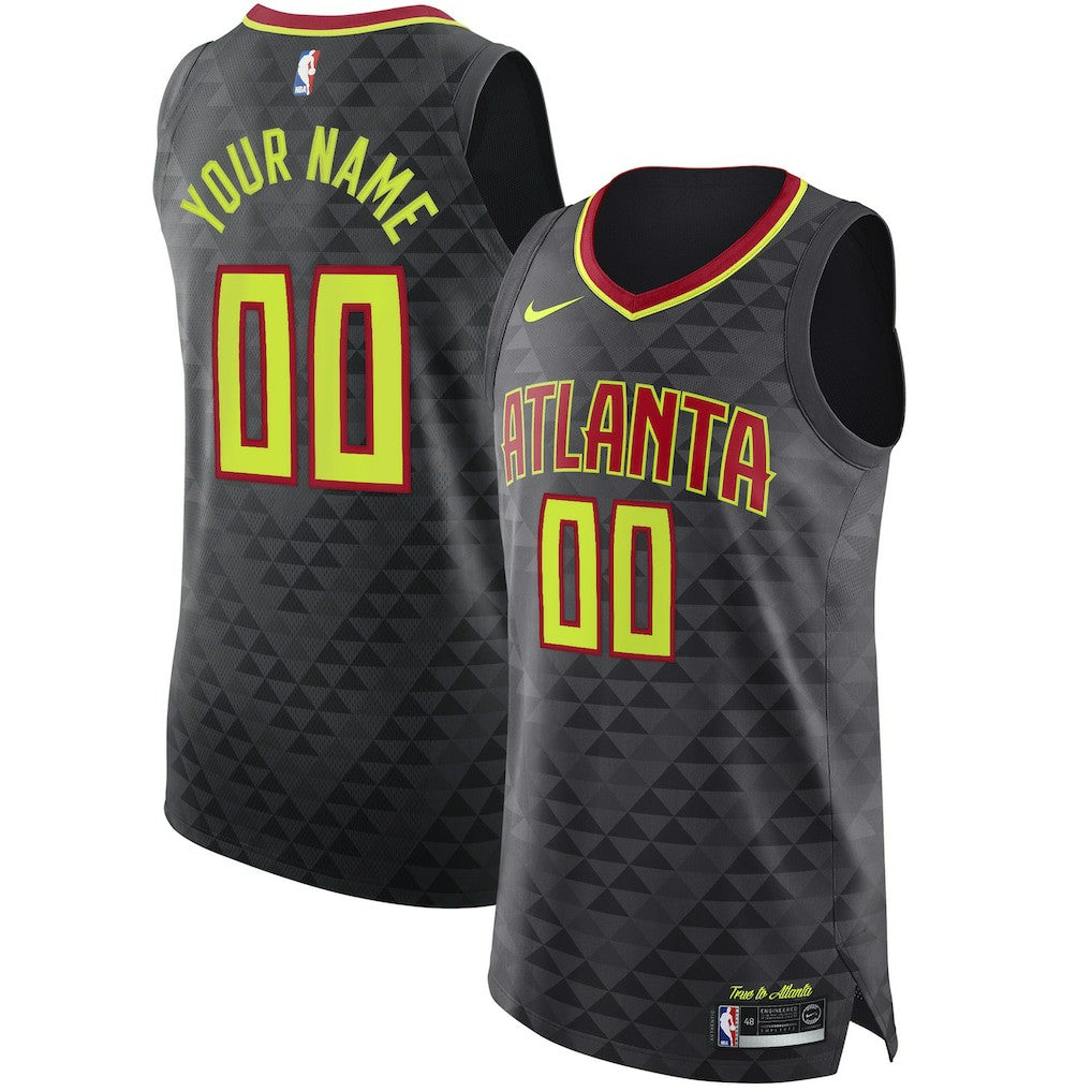 Icon Edition Atlanta Hawks Authentic Custom Jersey Black | NBA